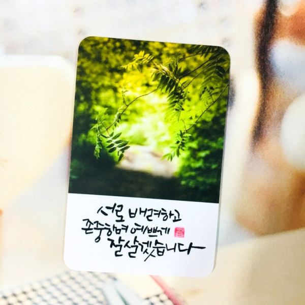 서로 배려하고 존중하며 예쁘게 잘 살겠습니다