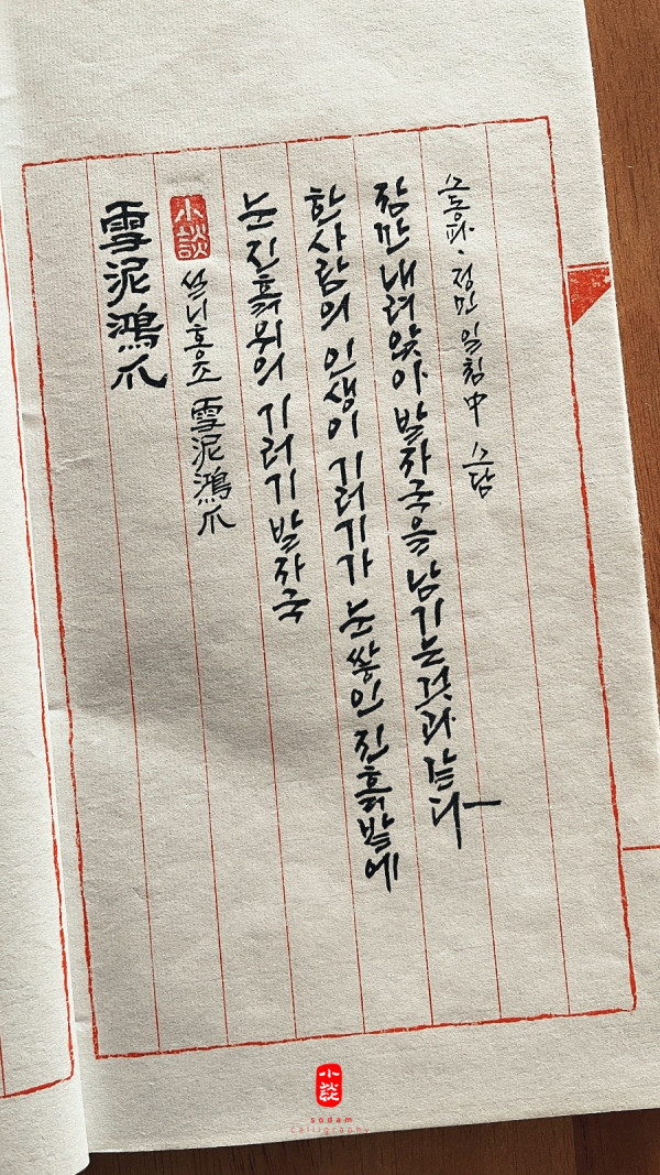 雪泥鴻爪(설니홍조)