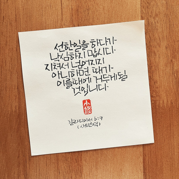 때가 이를 때에 거두게 될 것입니다